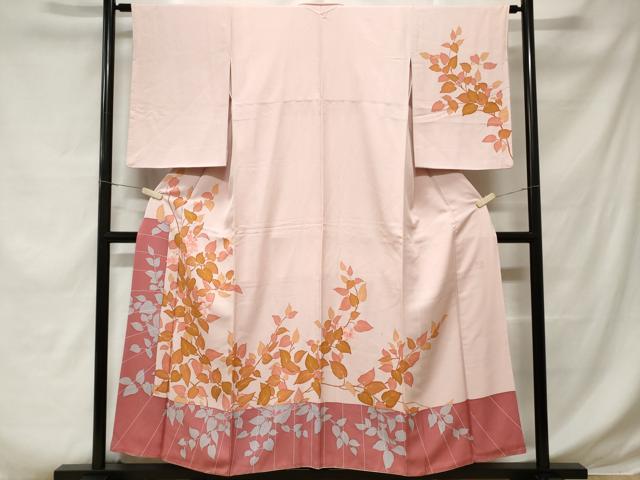 平和屋着物■訪問着　作家物　枝花文　シルエット　正絹　逸品　CABD3950ev