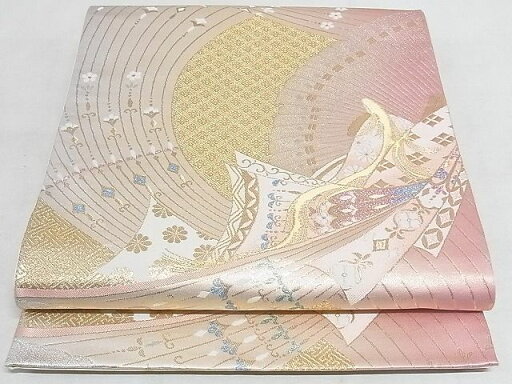 平和屋着物◎六通柄袋帯 吉祥花文 金銀糸 正絹 逸品 AAAI3972Abw 平和屋着物◎六通柄袋帯 吉祥花文 金銀糸 正絹 逸品 AAAI3972Abw