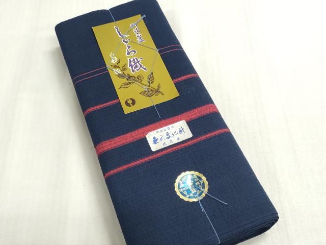 平和屋着物＊夏物　阿波しじら織　浴衣　反物　着尺　正藍染　間道　証紙付き　綿...