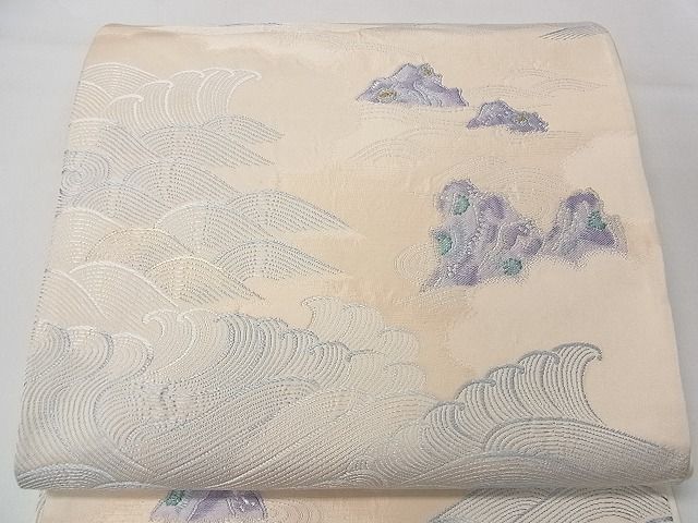 平和屋着物◎六通柄袋帯 唐織 立波文 金銀糸 逸品 CAAD7013yk