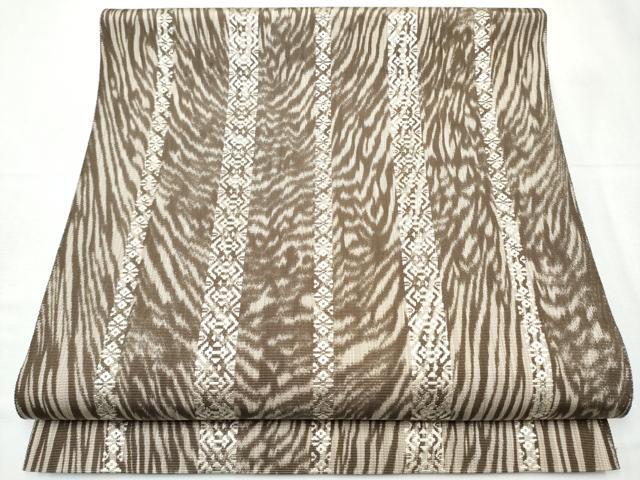 平和屋着物●本場筑前博多織 八寸名古屋帯 杢目文様 献上 正絹 逸品 CABB5819hy