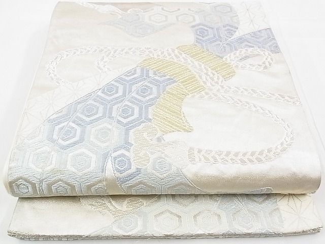 平和屋着物■六通柄袋帯 唐織 束ね熨斗文 金銀糸 逸品 n-yc3373