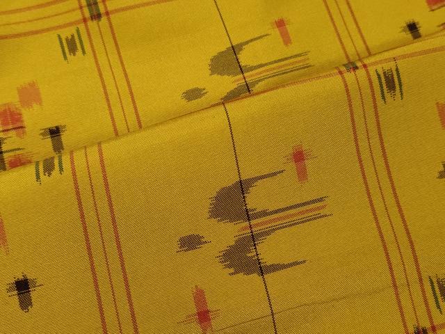 平和屋着物■上質な紬　琉球絣文様　ロング丈　正絹　逸品　CABC4281oy