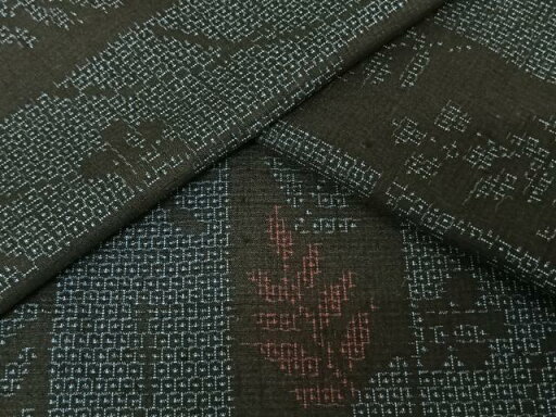 平和屋着物▽結城紬 単衣 100亀甲 草花間道 正絹 逸品 AAAU4080fy 平和屋着物▽結城紬 単衣 100亀甲 草花間道 正絹 逸品 AAAU4080fy