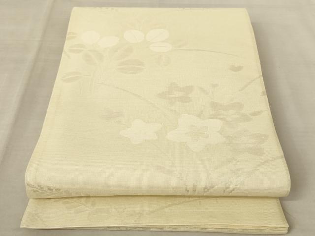 乐天商城 - 平和屋着物＊夏物　六通柄袋帯　草花文　銀糸　正絹　逸品　AAAV7779pf