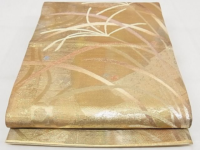 平和屋着物◎佐賀錦　六通柄袋帯　露芝文　金銀糸　引箔　正絹　逸品　AAAI8323Ajz