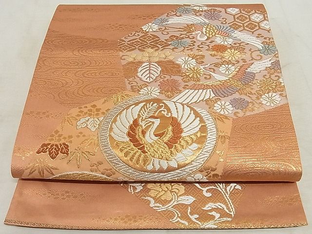 平和屋着物◎六通柄袋帯 唐織 名物裂取文 金糸 正絹 逸品 AAAI4513Asx