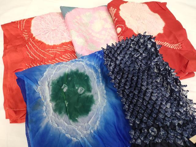 平和屋着物∵子供 男の子 女の子 和装小物 兵児帯5点セット 柄絞り 総絞り 舞花文 逸品 AABE2395ja