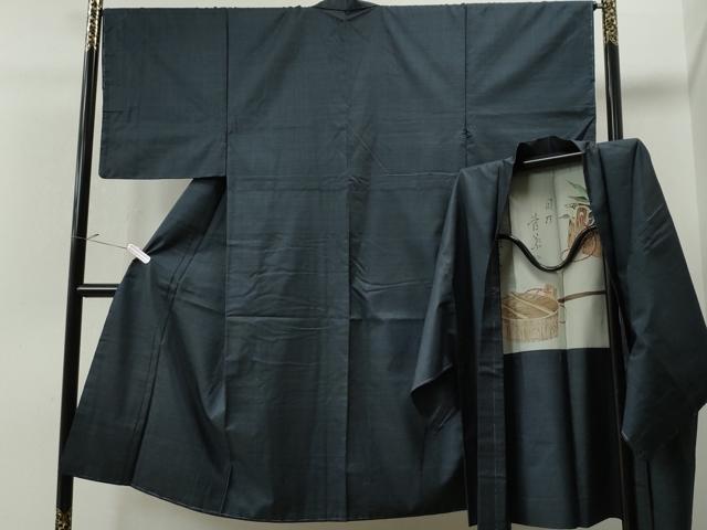 平和屋着物■男性 本場大島紬 アンサンブル 80亀甲 正絹 逸品 CAAO5956yc