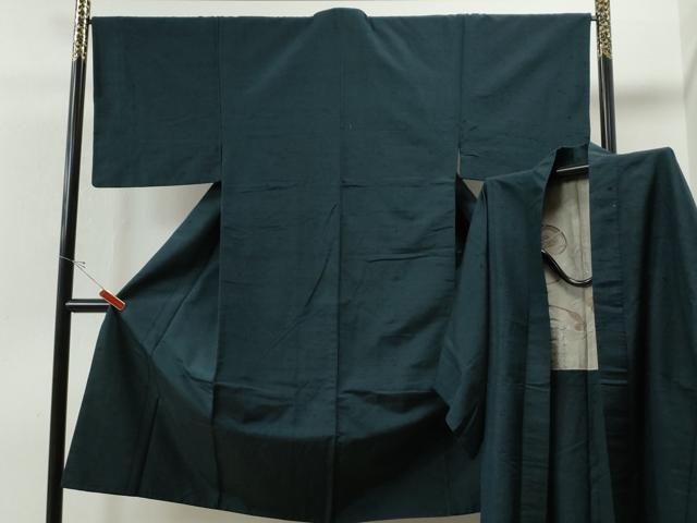 平和屋着物■男性 紬 アンサンブル 褐返色 正絹 逸品 CAAO5958yc