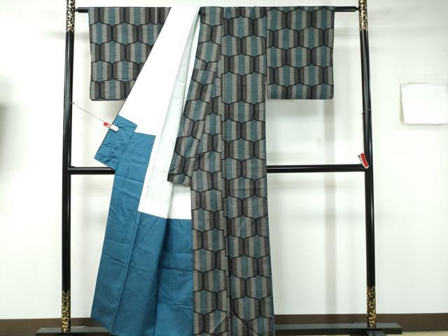 平和屋着物■上質な紬　吉祥文　正絹　逸品　CAAR4039ev