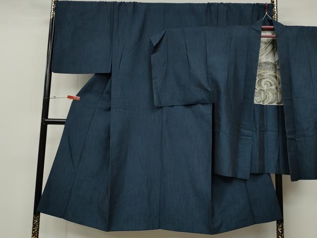 平和屋着物●男性　紬　アンサンブル　霞文　キングサイズ　正絹　逸品　CABD0185ut