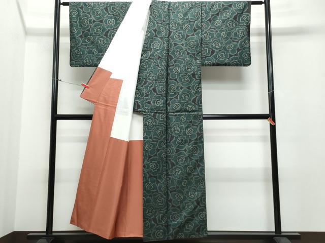 平和屋着物●本場大島紬　7マルキ　中田織物謹製　舞花文　証紙付き　正絹　逸品　CAAR8260vf