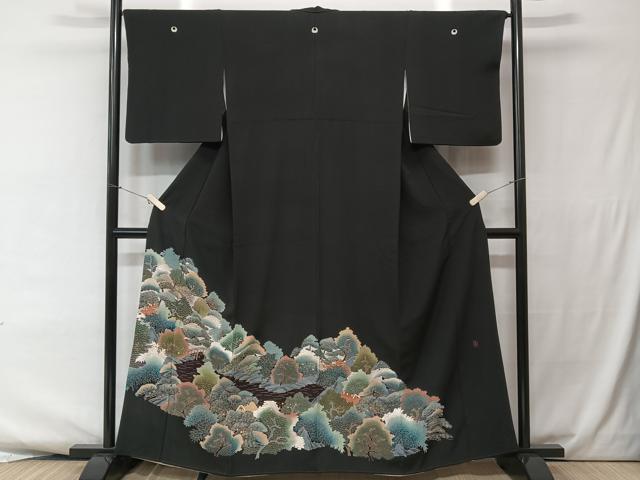 平和屋着物■豪華黒留袖 作家物 箔散らし風景文 暈し染め 金彩 正絹 逸品 CAAV1266kb