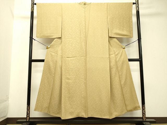 平和屋着物■上質な色無地　花尽くし地紋　榛色　逸品　DAAH2196ud