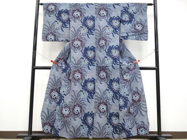 平和屋着物∴夏物　浴衣　乱菊　リップル生地　綿　逸品　CABF2743tx