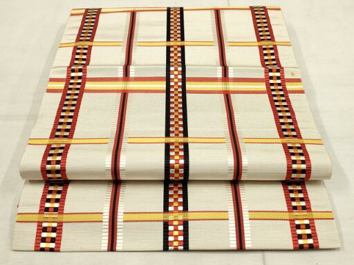 平和屋着物●本場筑前博多織 八寸名古屋帯 吉野間道 金糸 正絹 逸品 AAAO8005wj 平和屋着物●本場筑前博多織 八寸名古屋帯 吉野間道 金糸 正絹 逸品 AAAO8005wj