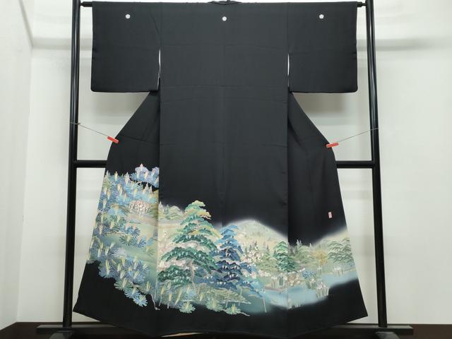 平和屋着物●十日町友禅作家　阿部佳雪 　黒留袖　竜安寺　正絹　逸品　CAAS8750vf