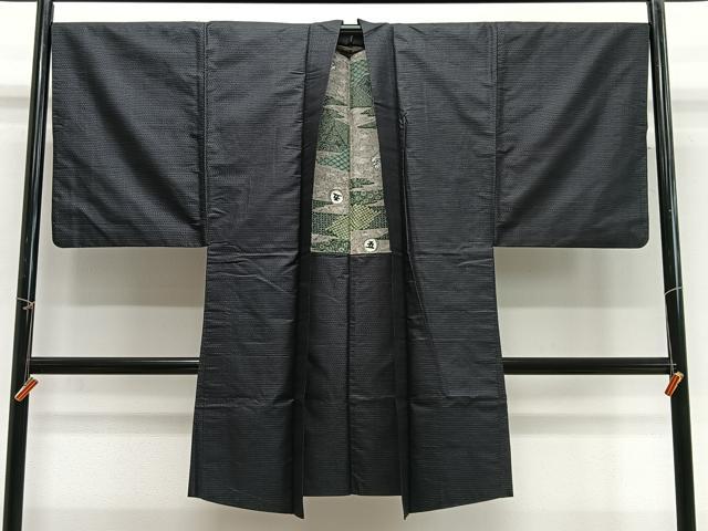 Other - 平和屋着物＃男性　長羽織　紬地　80亀甲　総詰め　正絹　逸品　CABG3673ua