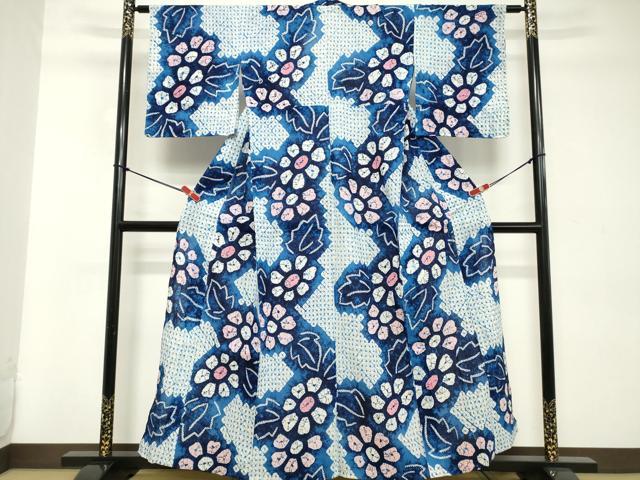 Rakuten - 平和屋着物∴夏物　浴衣　有松鳴海絞り　草花文　綿　逸品　未使用　DABD2870cd