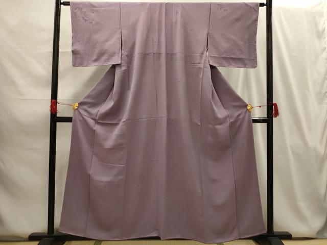 平和屋着物■上質な色無地　笹竹地紋　鳩羽鼠色　正絹　逸品　AABG8083sx