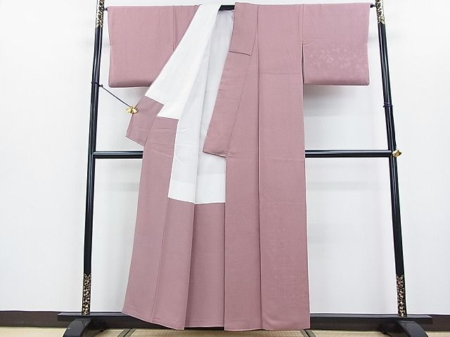 平和屋着物■無地絵羽訪問着　霞地紋　色無地　梅鼠色　逸品　DAAC6345fe