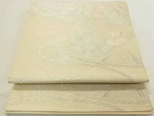 平和屋着物■夏物 六通柄袋帯 流水鴛鴦文 銀糸 逸品 DAAC4012ea 平和屋着物■夏物 六通柄袋帯 流水鴛鴦文 銀糸 逸品 DAAC4012ea