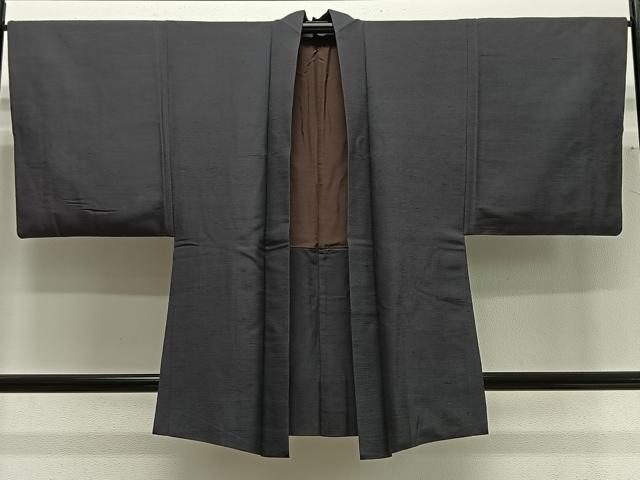 平和屋着物∞男性　羽織　紬地　檳榔子染色　正絹　逸品　CABG3684ua