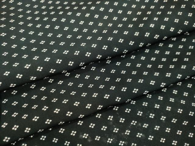 平和屋着物●江戸小紋 菱文 黒地 正絹 逸品 DAAV1345tw