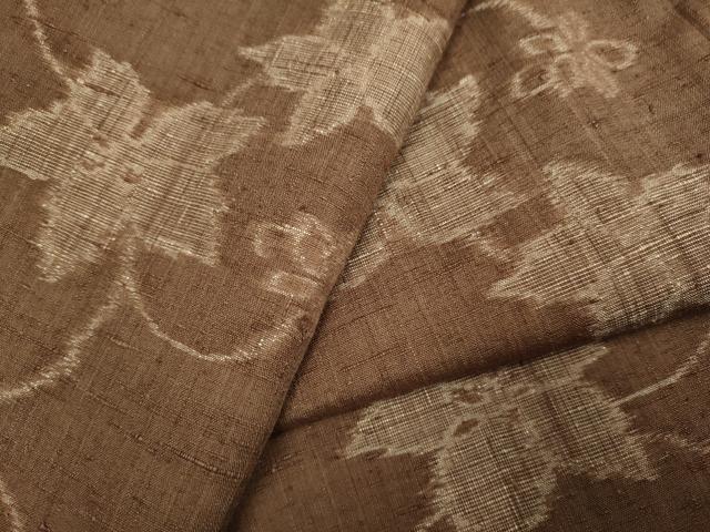 Rakuten - 平和屋着物●上質な紬　花唐草文　正絹　逸品　DABA8988du