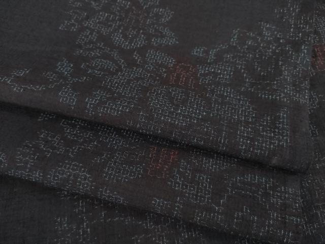 Full-Length Under-Kimono - 平和屋着物●結城紬　80亀甲　枝花文　正絹　逸品　AAAZ7216ck