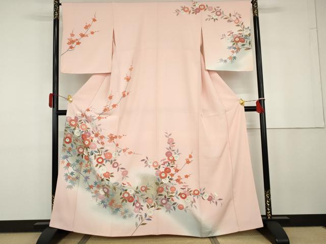 Kimono - 平和屋着物●訪問着　友禅　枝花文　暈し染め　金彩　正絹　逸品　AABG8036cs