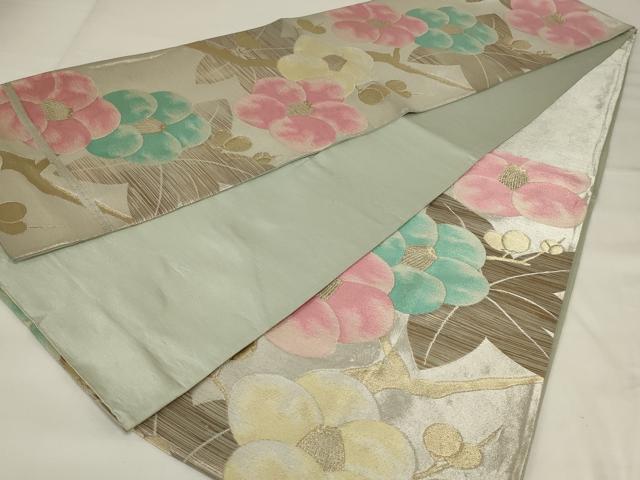 平和屋の平和屋着物◎六通柄袋帯 椿 金銀糸 正絹 逸品 AABI6832ou｜アングル3