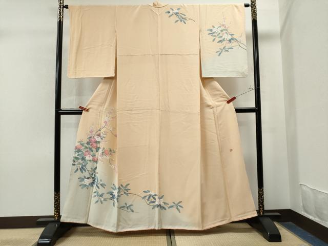 平和屋着物●訪問着　友禅　作家物　枝花文　暈し染め　正絹　逸品　CAAS7483yc