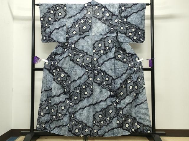 平和屋着物∴夏物　浴衣　有松鳴海絞り　雲重ね吉祥文　綿　逸品　CABG4055gh