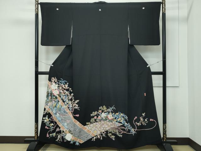 特選 訪問着 着物 中古 正絹 袷 フォーマル 加賀友禅 宮野勇造 落款 植物文様 薄花色 多色 身丈162cm 裄63cm M きもの北條 A1323-4 訪問着 本場加賀友禅【宮野勇造】枝花 染め分け 正絹 袷仕立て着物 桃