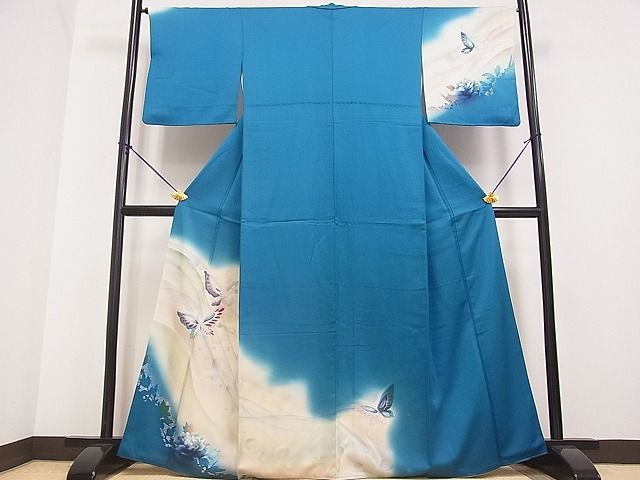 平和屋着物■訪問着 舞蝶草花文 暈し染め 金彩 逸品 DAAA5692yyy