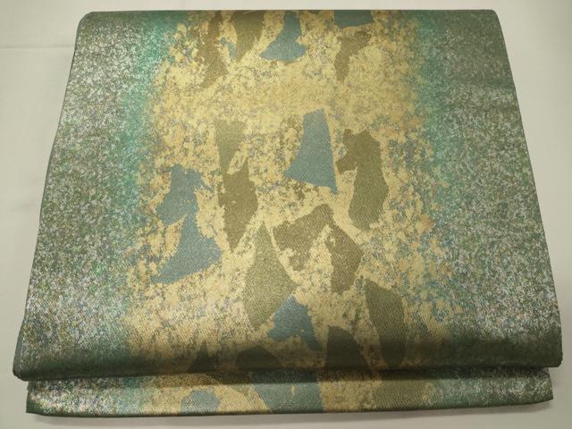 平和屋着物◎六通柄袋帯　唐織　作家物　箔散らし　乱菊　引箔　正絹　逸品　CAAX9029oy