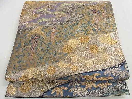 平和屋着物◎六通柄袋帯 吉祥花文 金糸 逸品 DAAC0061ma 平和屋着物◎六通柄袋帯 吉祥花文 金糸 逸品 DAAC0061ma