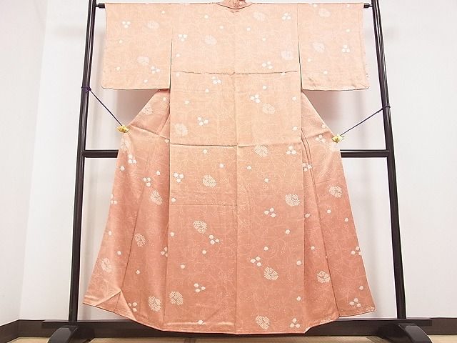 平和屋着物■上質な小紋　絞り　花唐草文　逸品　DAAA5650yyy