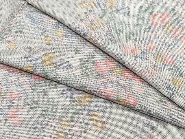 平和屋着物●本場大島紬　白大島　7マルキ　草花文　総絣　正絹　逸品　CAAZ0903vf