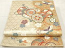 平和屋着物◎六通柄袋帯 唐織 花蝶鼓文 金糸 正絹 逸品 AAAY4271sg