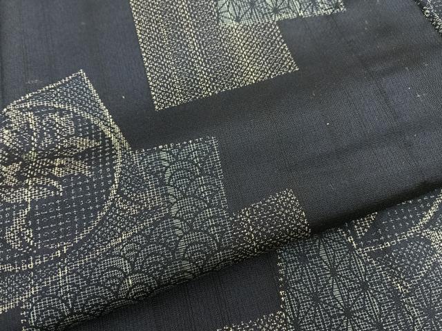 平和屋着物＊夏物 小紋 紗 色紙花文 洗える着物 BAAT4133pk