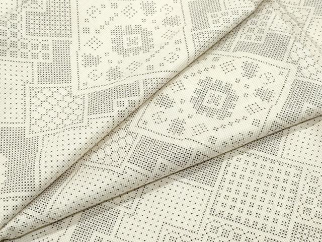 平和屋着物●本場大島紬　白大島　7マルキ　吉祥花文　正絹　逸品　CAAZ8015vf