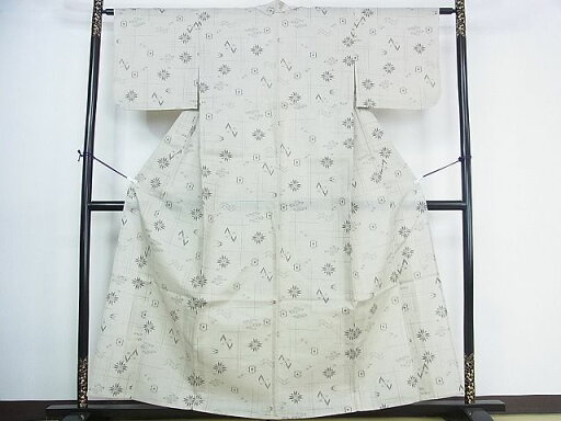 平和屋着物■夏物 小紋 吉祥花文 洗える着物 DAAC1239wb 平和屋着物■夏物 小紋 吉祥花文 洗える着物 DAAC1239wb