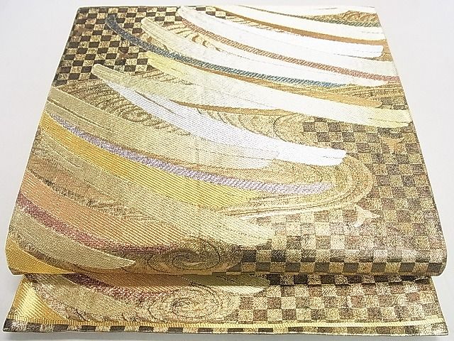 平和屋着物◎六通柄袋帯 流水文 金銀糸 逸品 DAAC0882cm