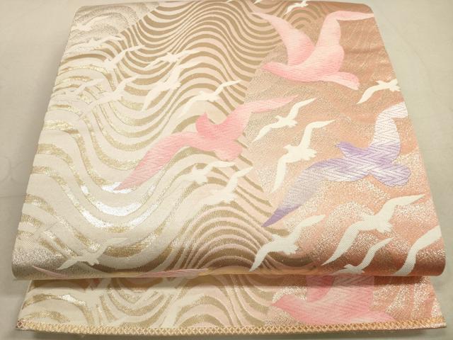 平和屋着物◎六通柄袋帯　唐織　飛鳥文　金銀糸　正絹　逸品　DABA8078xg