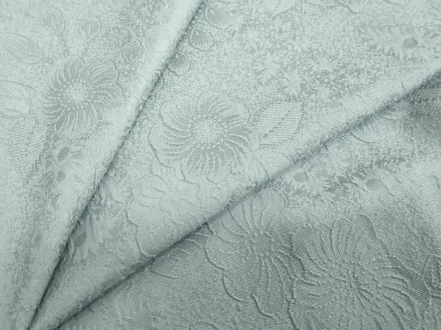 Full-Length Under-Kimono - 平和屋着物●上質な色無地　辻が花地紋　湊鼠色　ロング丈　正絹　逸品　DABD9572ud