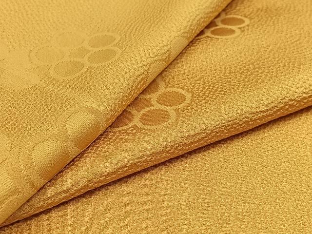 Kimono - 平和屋着物▽上質な色無地　単衣　舞花地紋　飴色　正絹　逸品　AABD6962jh
