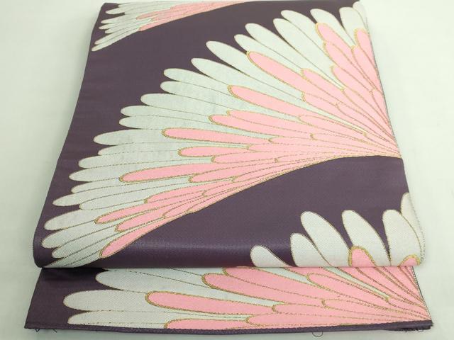 平和屋本店■最高級　人間国宝　北村武資　煌彩錦　六通柄袋帯　裏菊　深紫色地　金糸　逸品　DZAB1498kh5